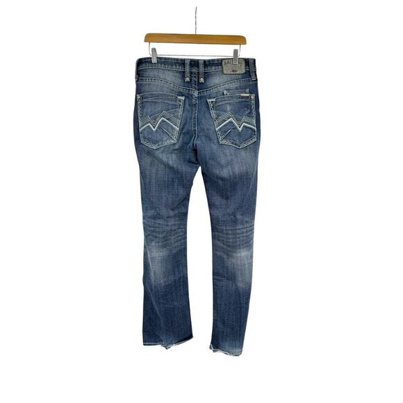 Salvage Mayhem Bootcut Dark Wash Thick Stitch Stretch Denim Jeans Men’s 31 Long - Picture 1 of 13